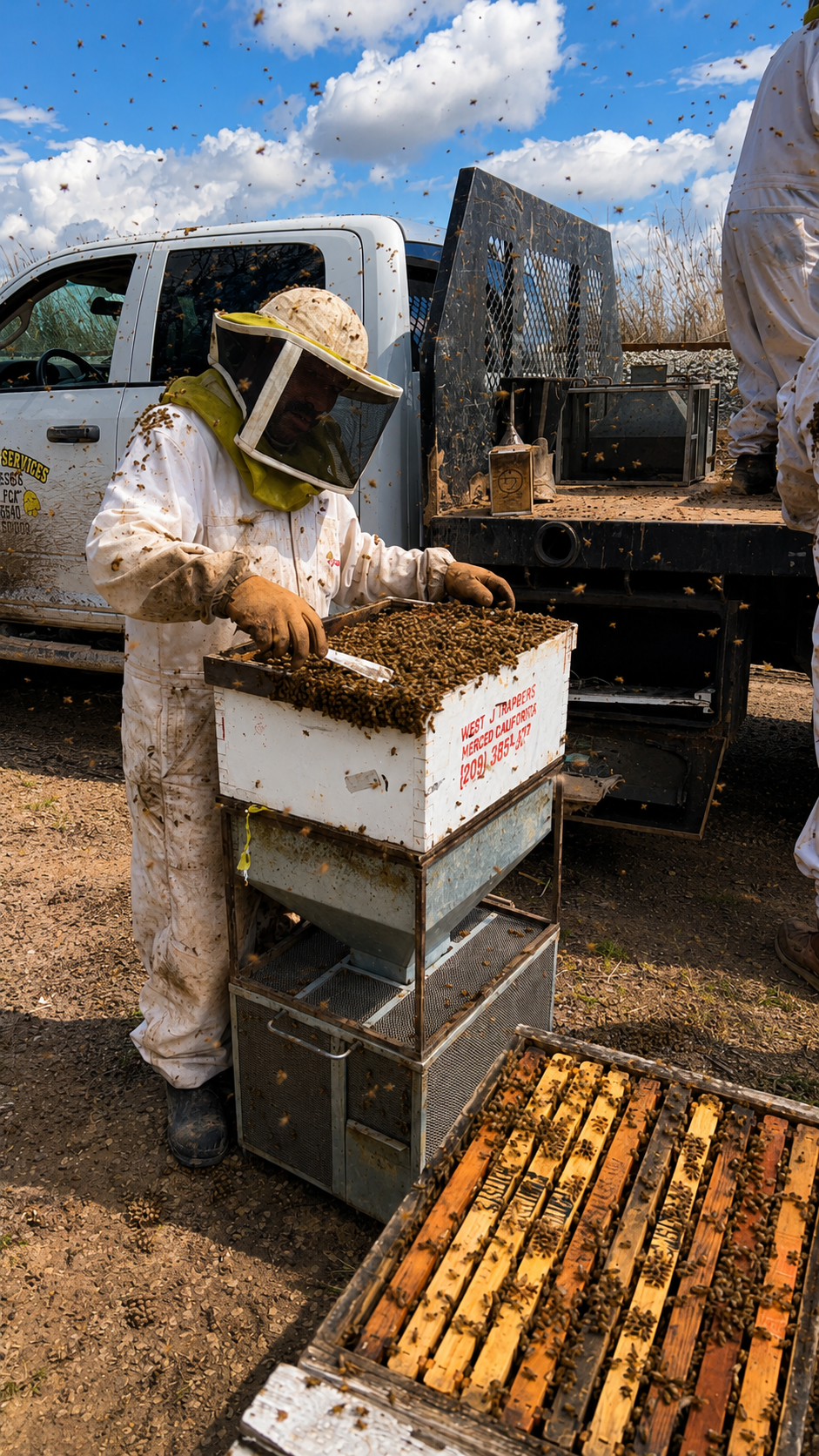 Apiary in the field